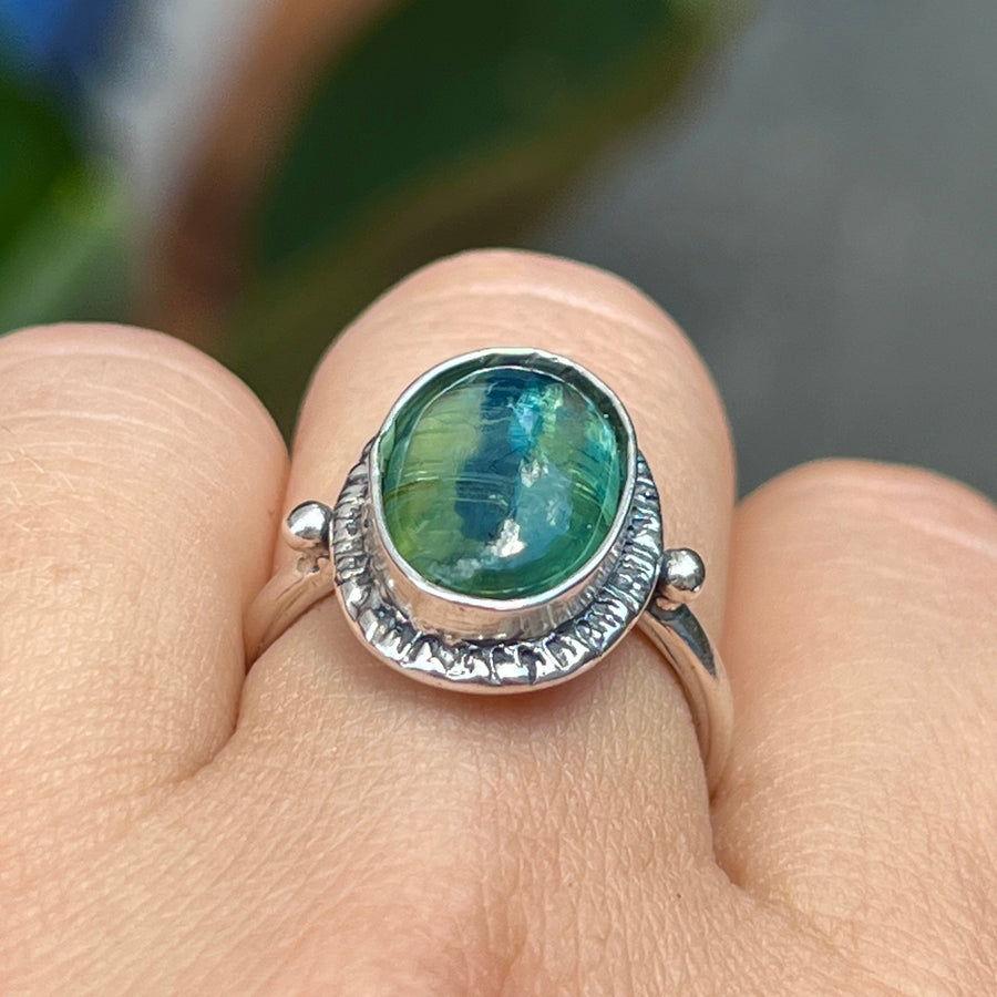 Bicolor Green Kyanite Ring- Sz 8
