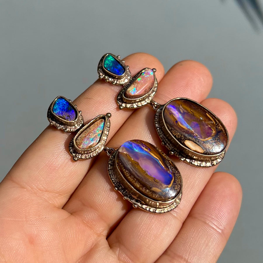 PRE-ORDER FOR SHEILA- Bronze Boulder Opal Earrings