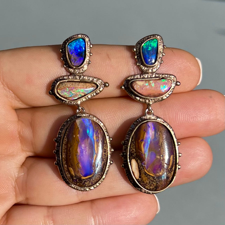 PRE-ORDER FOR SHEILA- Bronze Boulder Opal Earrings