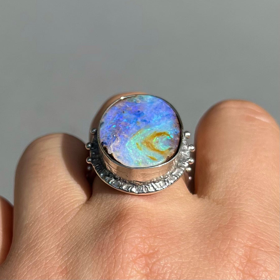 PRE-ORDER FOR BRITTANY- Boulder Opal Ring Sz 9
