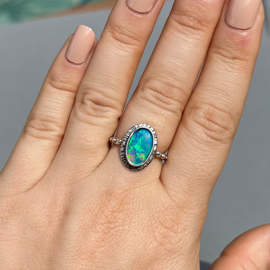 PRE-ORDER FOR NICKI- Boulder Opal Ring Sz 8