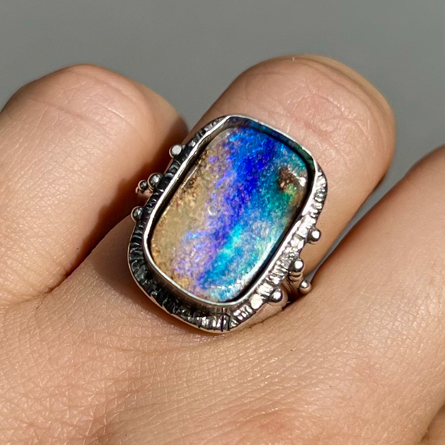 PRE-ORDER FOR RACHEL- Boulder Opal Ring Sz 6.5