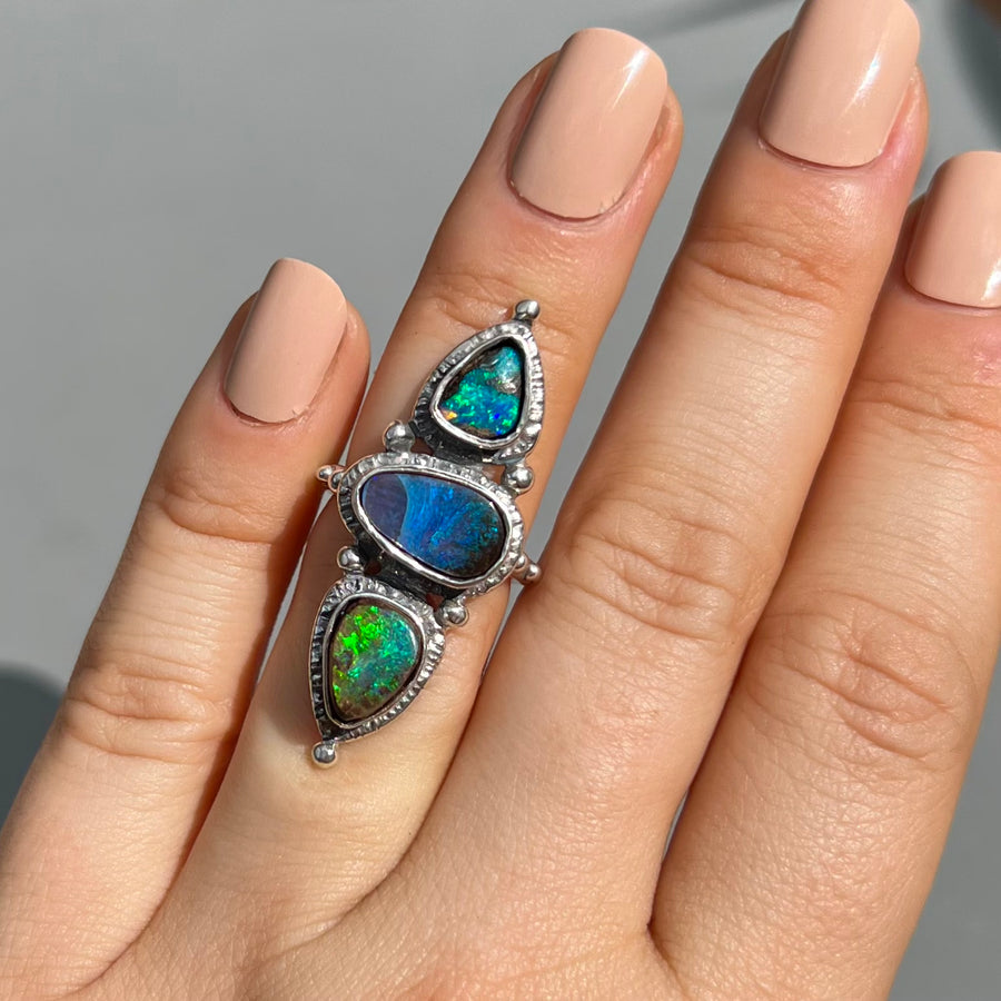 PRE-ORDER FOR JANET- Boulder Opal Totem Ring Sz 5.5