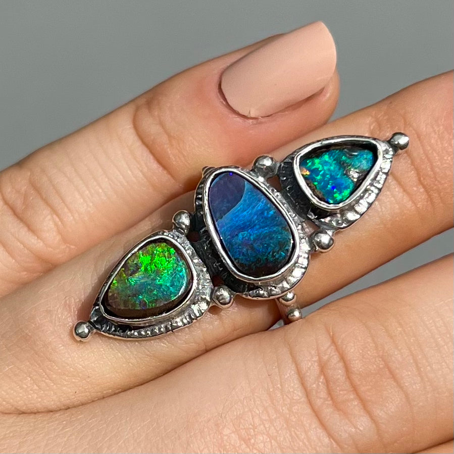 PRE-ORDER FOR JANET- Boulder Opal Totem Ring Sz 5.5