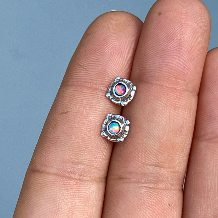 PRE-ORDER FOR REE- Silver Opal Studs
