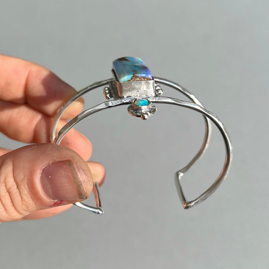 PRE-ORDER FOR KAY- Boulder Opal Silver Cuff