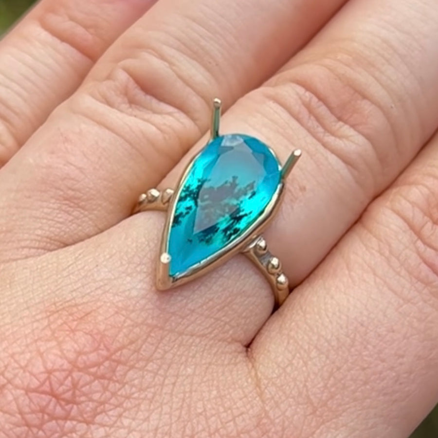 PRE-ORDER FOR REE- 14k Gold Peruvian Opal Ring- Sz 9