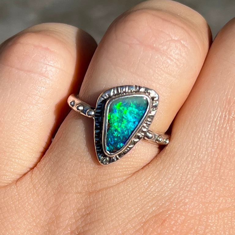 PRE-ORDER FOR CENA- Boulder Opal Ring Sz 7