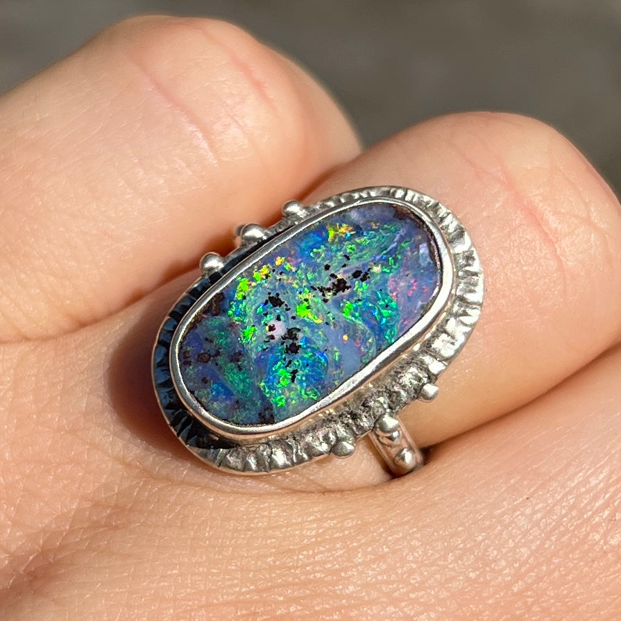 PRE-ORDER FOR ASPEN- Boulder Opal Ring Sz 5.75