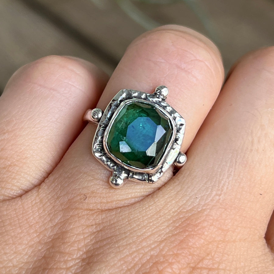 Green Tourmaline Ring- Sz 8