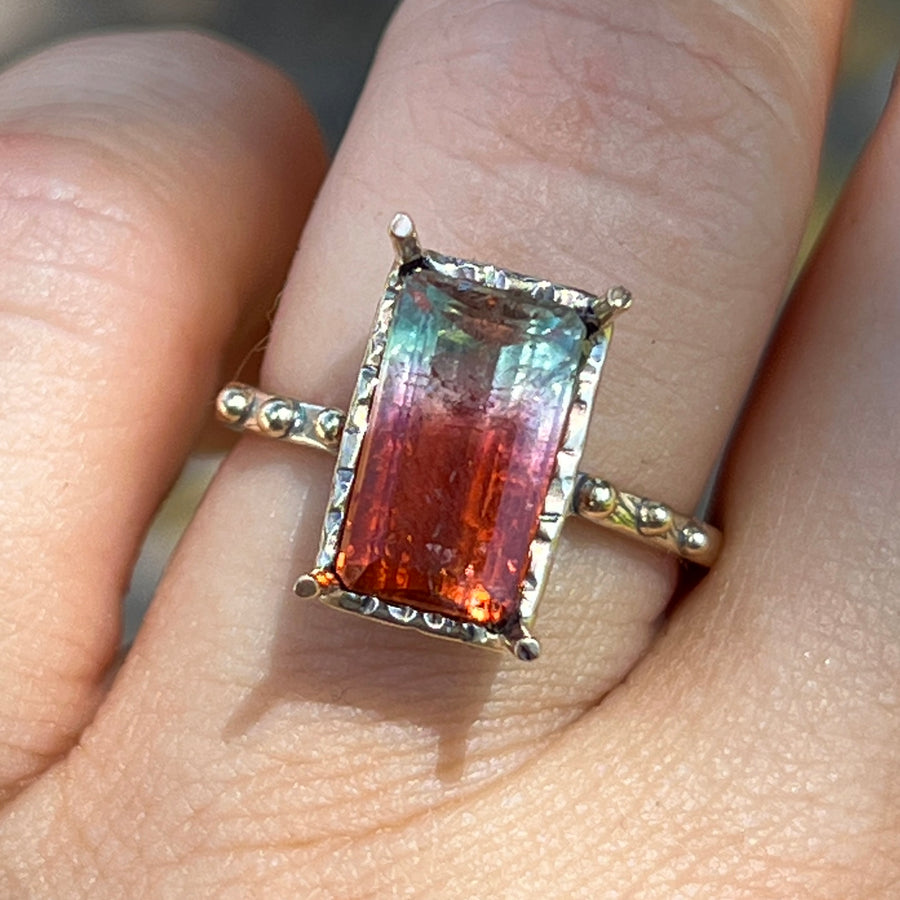 PRE-ORDER FOR AUBREY- 14k Gold Watermelon Tourmaline Ring- Sz 6.25