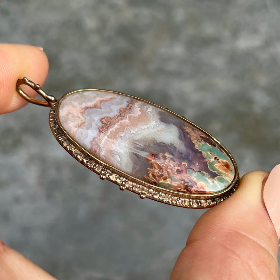PRE-ORDER FOR ALY- Prudent Man Agate Pendant