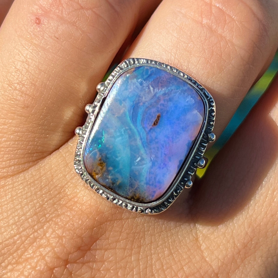 PRE-ORDER FOR SHEILA- Boulder Opal Ring Sz 8