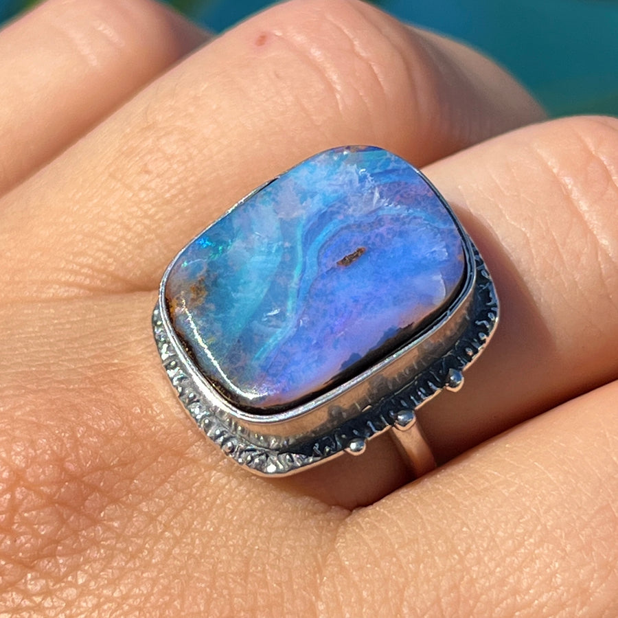 PRE-ORDER FOR SHEILA- Boulder Opal Ring Sz 8
