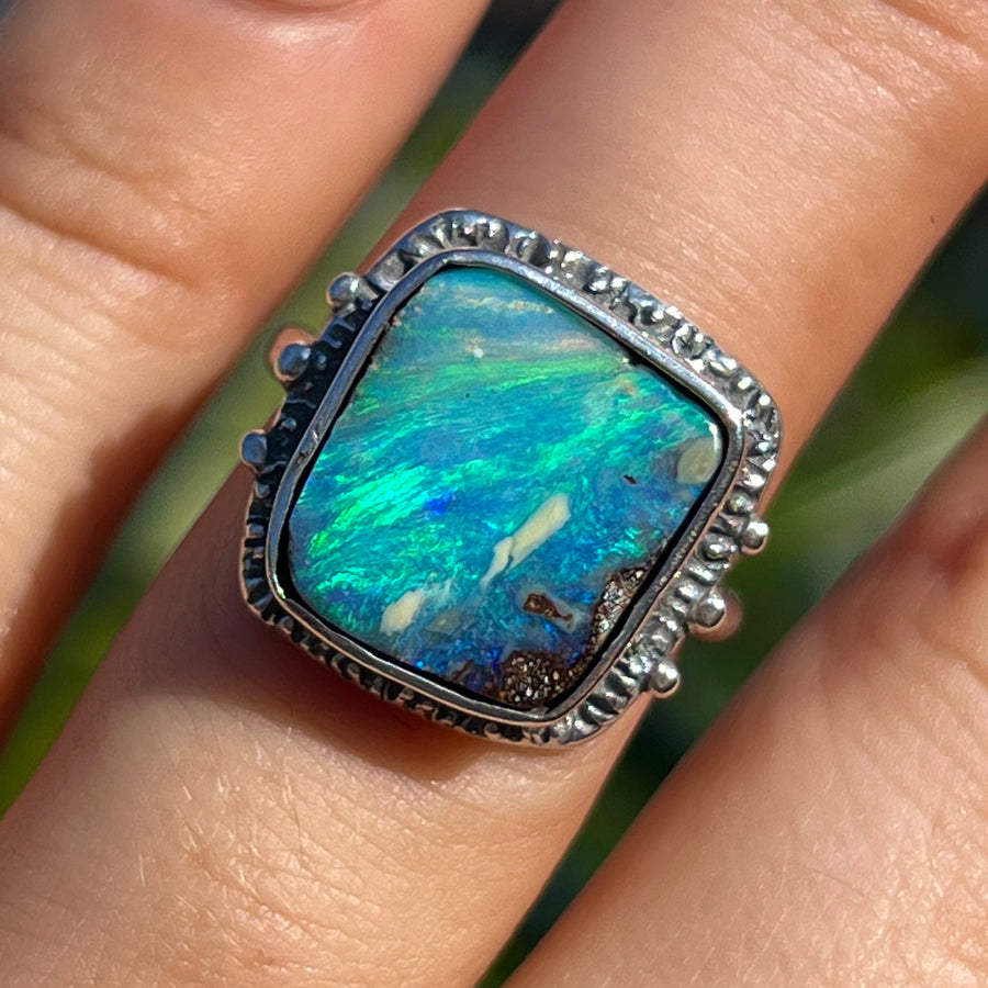 PRE-ORDER FOR EVA- Boulder Opal Ring Sz 7