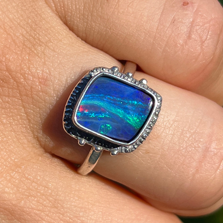 PRE-ORDER FOR CENA- Boulder Opal Ring Sz 8.5