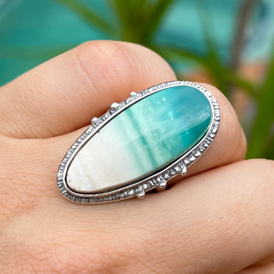 PRE-ORDER FOR NICKI- Opalized Wood Ring- Sz 7.75