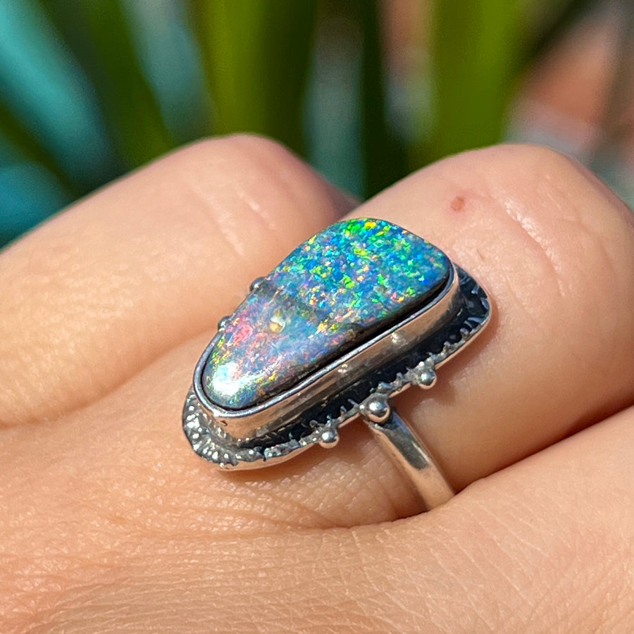 PRE-ORDER FOR KNOTTY- Boulder Opal Ring Sz 6.5