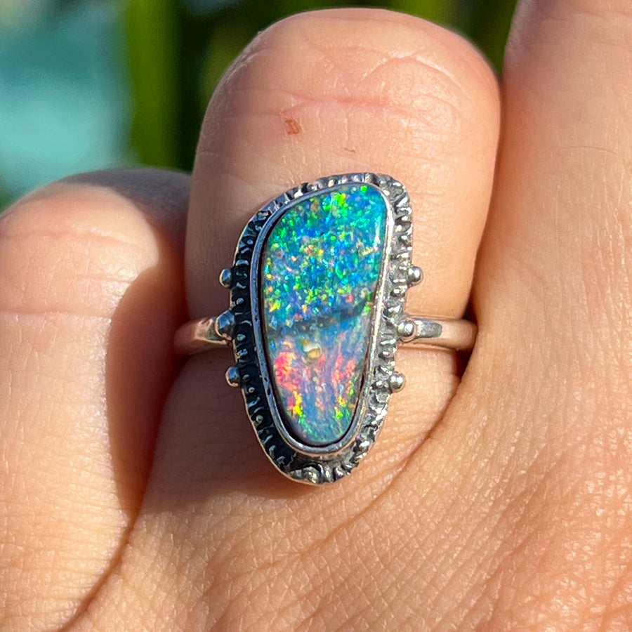 PRE-ORDER FOR KNOTTY- Boulder Opal Ring Sz 6.5