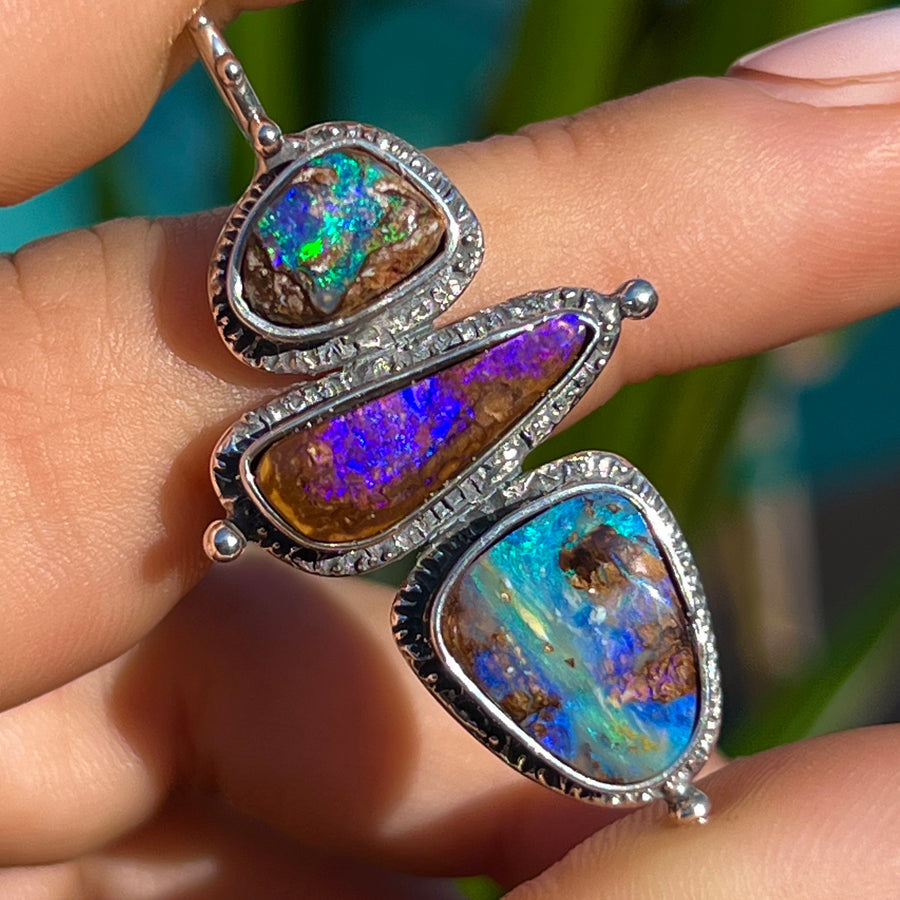 PRE-ORDER FOR VALERIE- Boulder Opal Silver Pendant