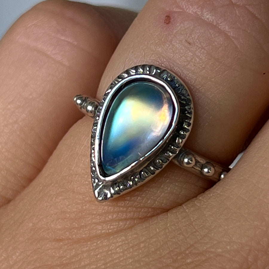 PRE-ORDER FOR ERICA- AAA Moonstone Ring- Sz 8