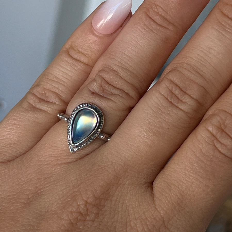 PRE-ORDER FOR ERICA- AAA Moonstone Ring- Sz 8
