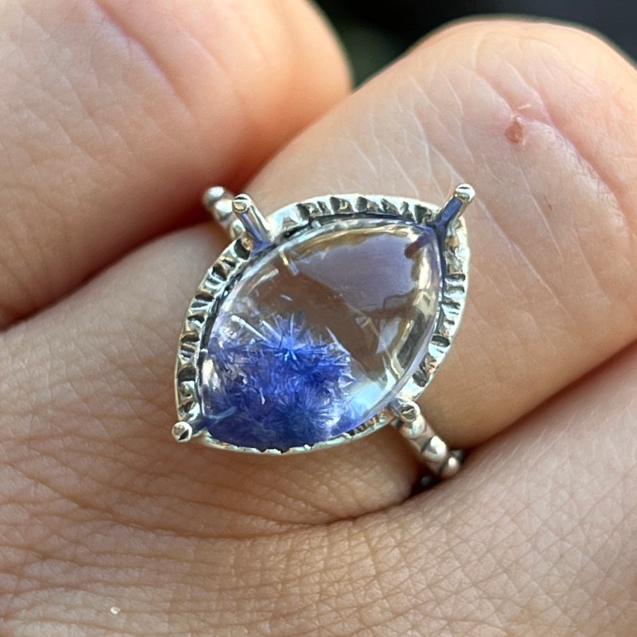 PRE-ORDER FOR NAVADA- Dumortierite Quartz Ring- Sz 6.5