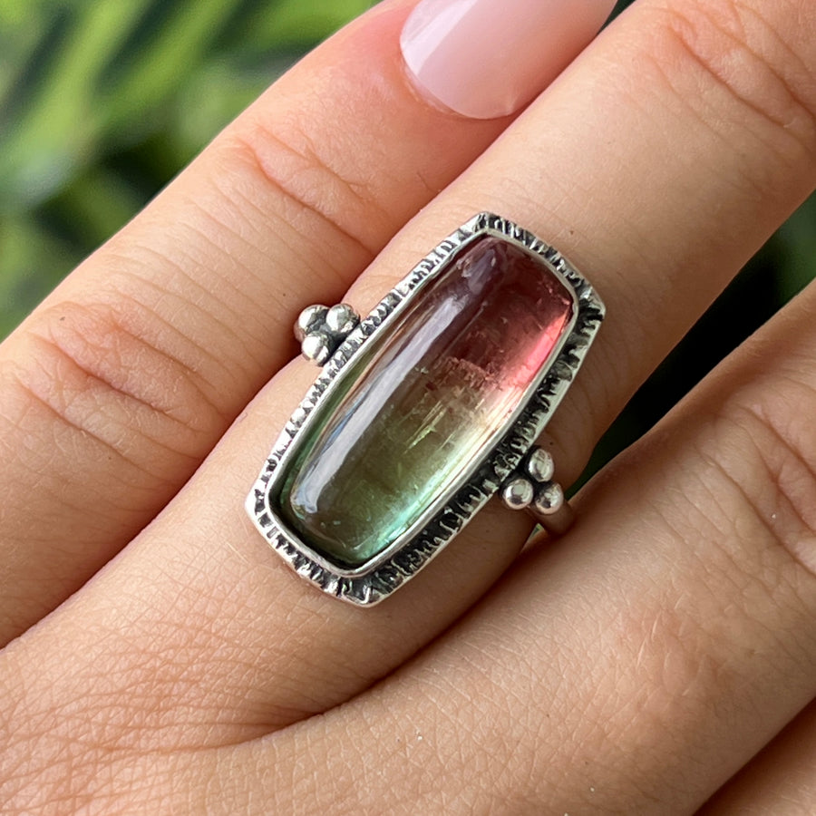 PRE-ORDER FOR COLEE- Watermelon Tourmaline Ring- Sz 8