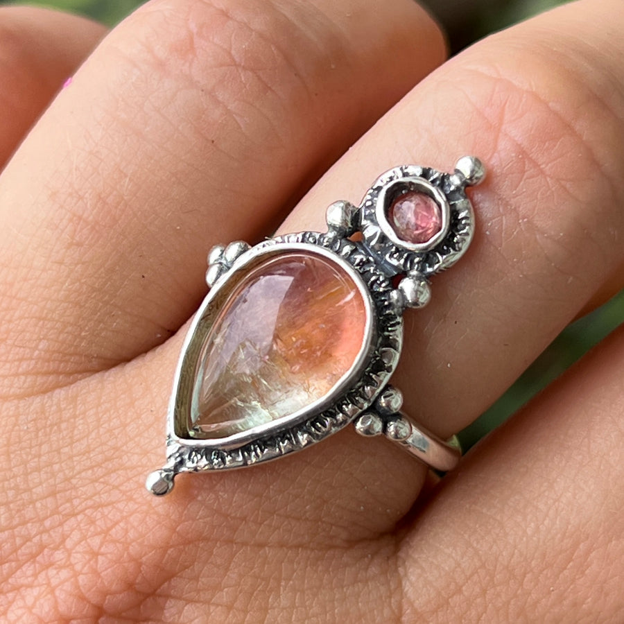 PRE-ORDER FOR SUSAN- Teardrop Tourmaline Ring- Sz 10