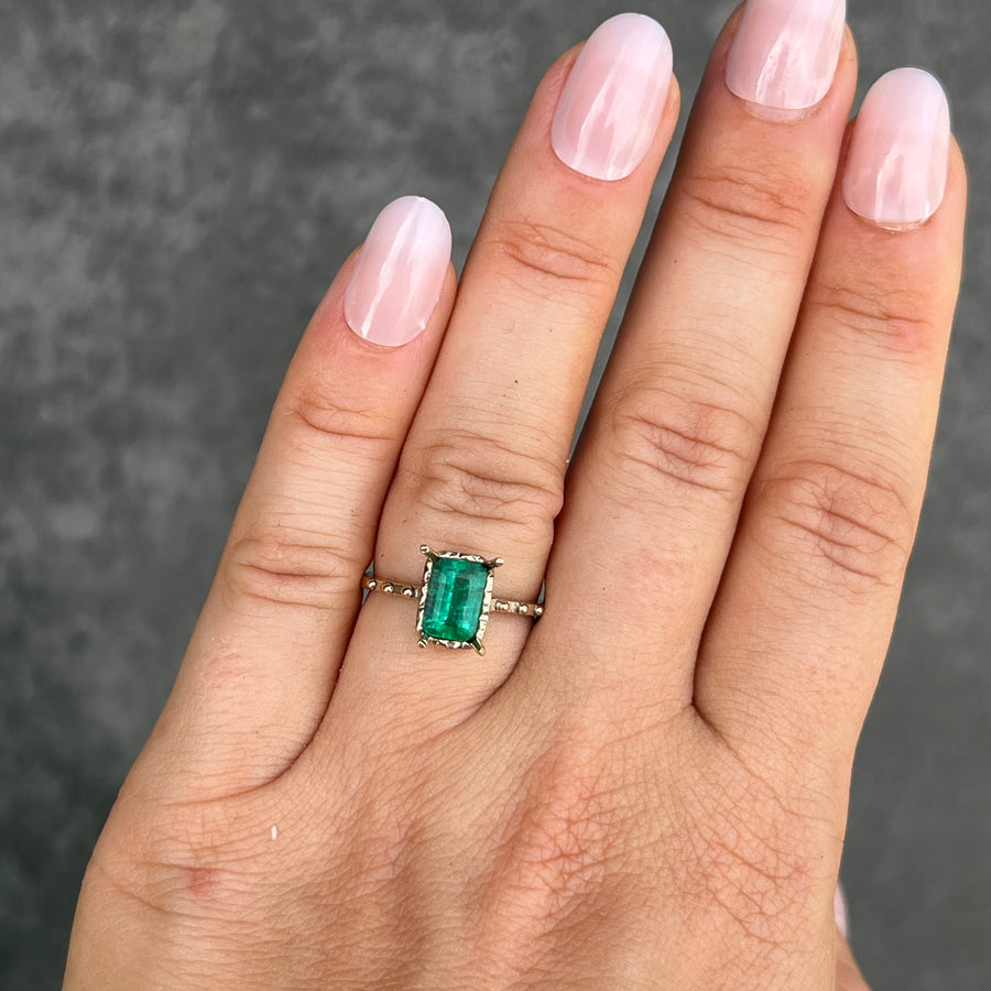 PRE-ORDER FOR AUBREY- 14k Gold Emerald Ring- Sz 6.25