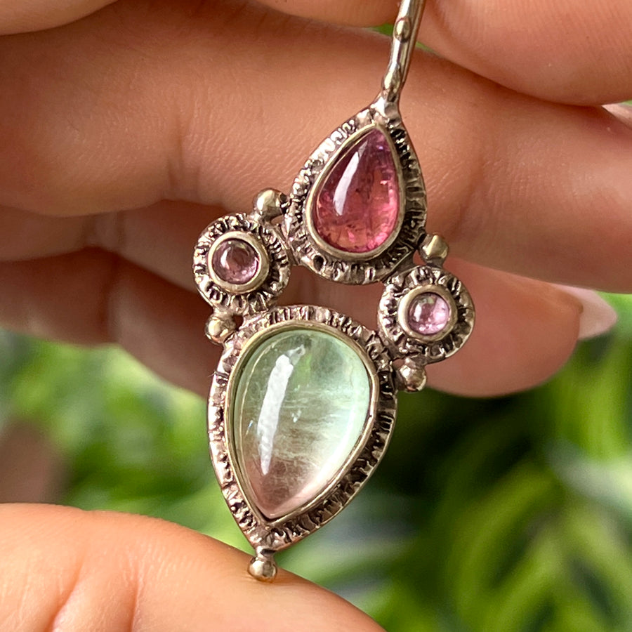 PRE-ORDER FOR LIZ- Watermelon Tourmaline Bronze Pendant