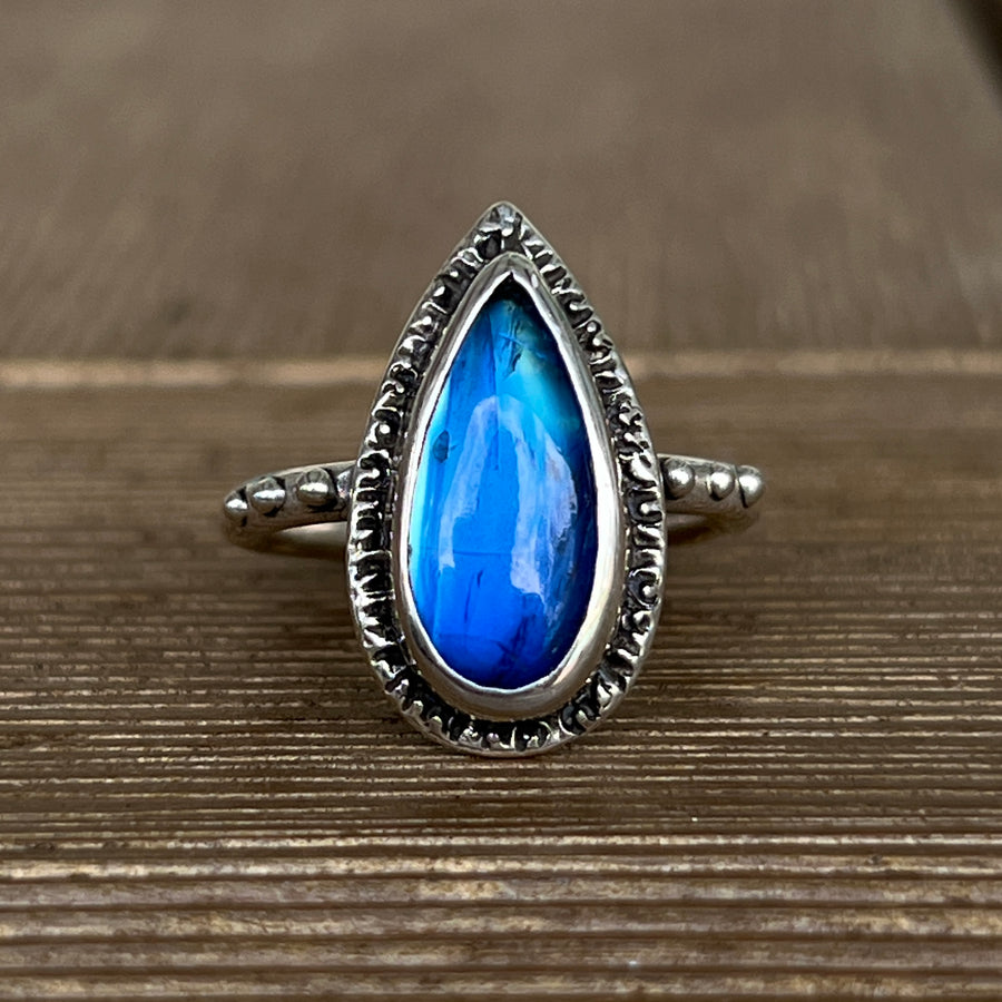 Silver Moonstone Ring Sz 7