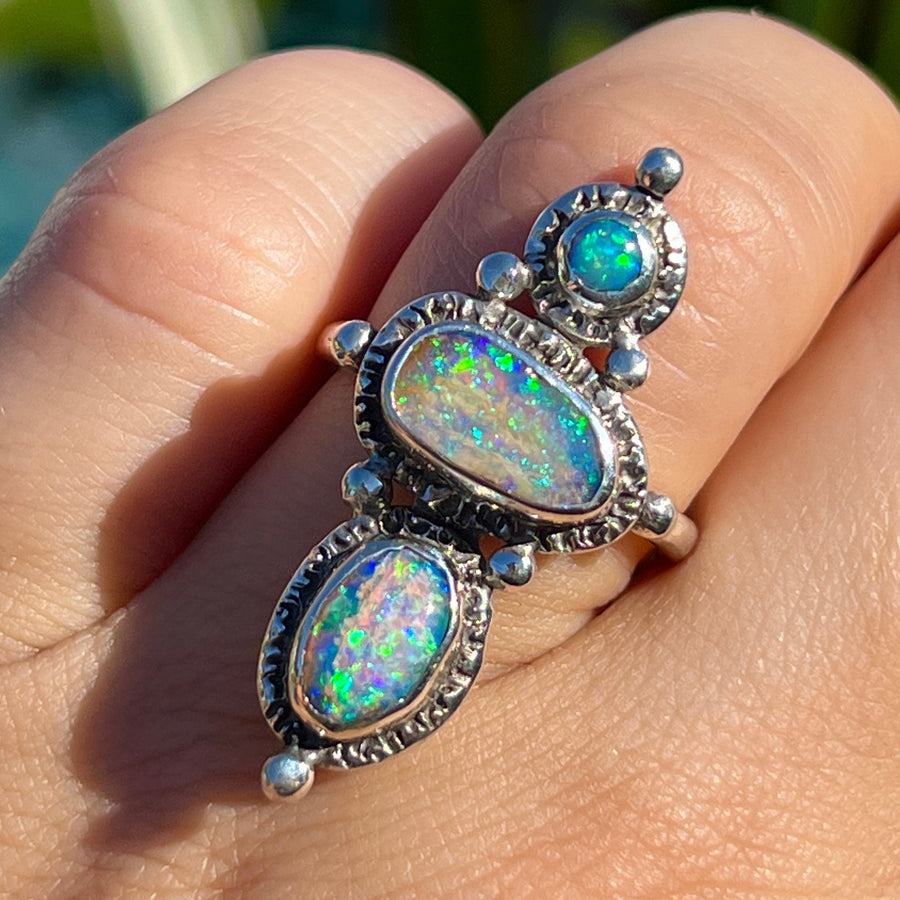 Pipe Opal Ring Sz 8