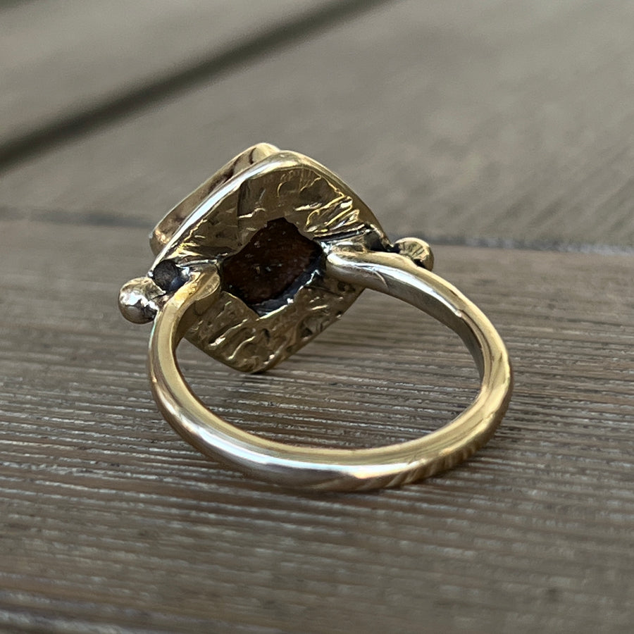14k Gold Boulder Opal Ring Sz 7