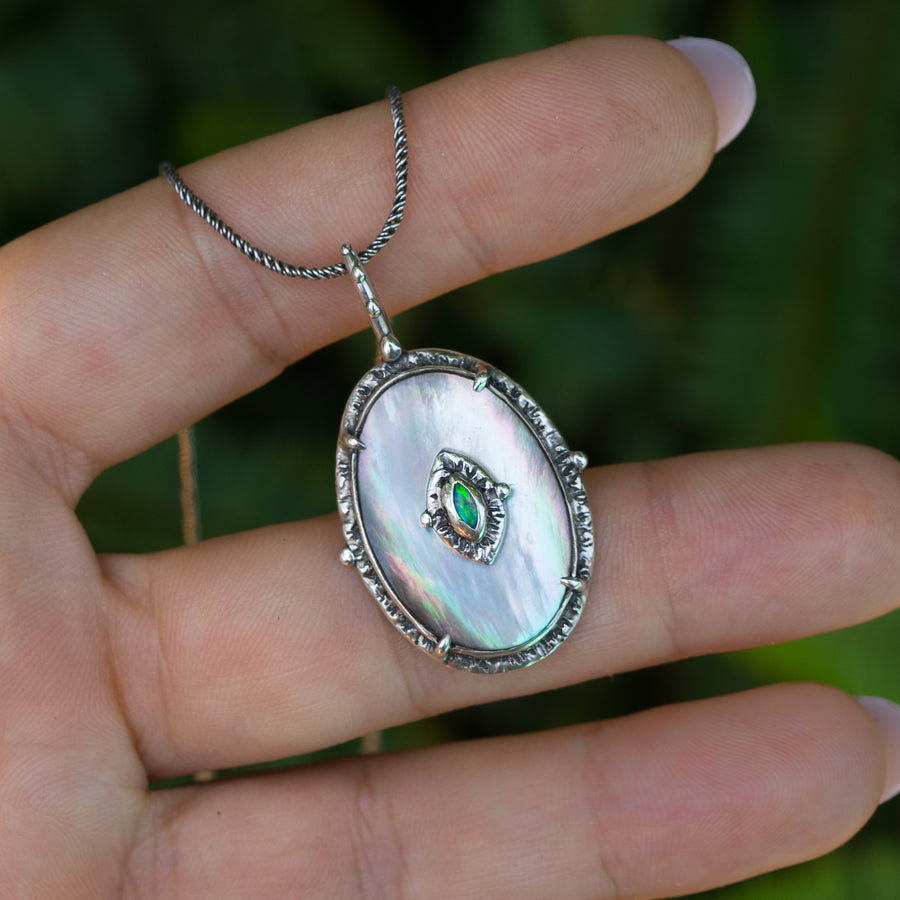 Mother Of Pearl & Australian Opal Pendant