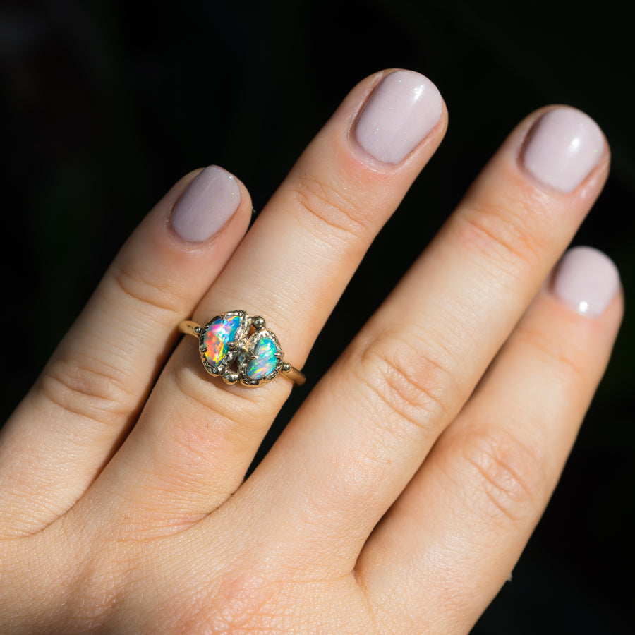 14k Gold Pipe Opal Ring- Sz 7