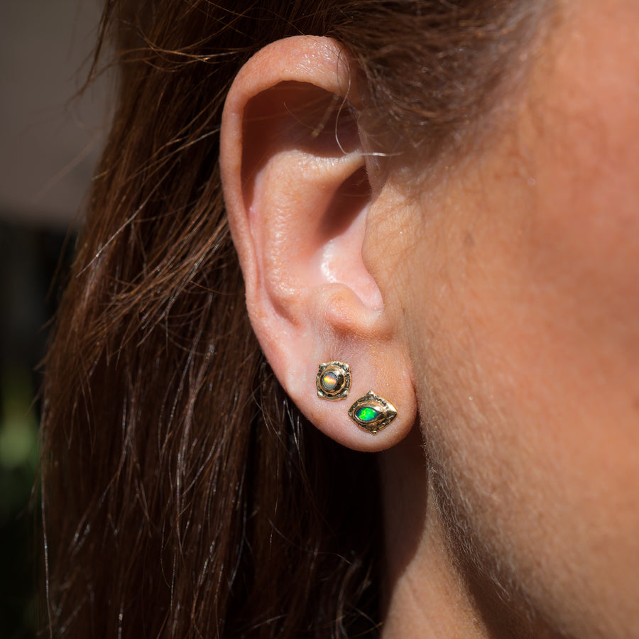 Pink Australian Opal Stud Earrings