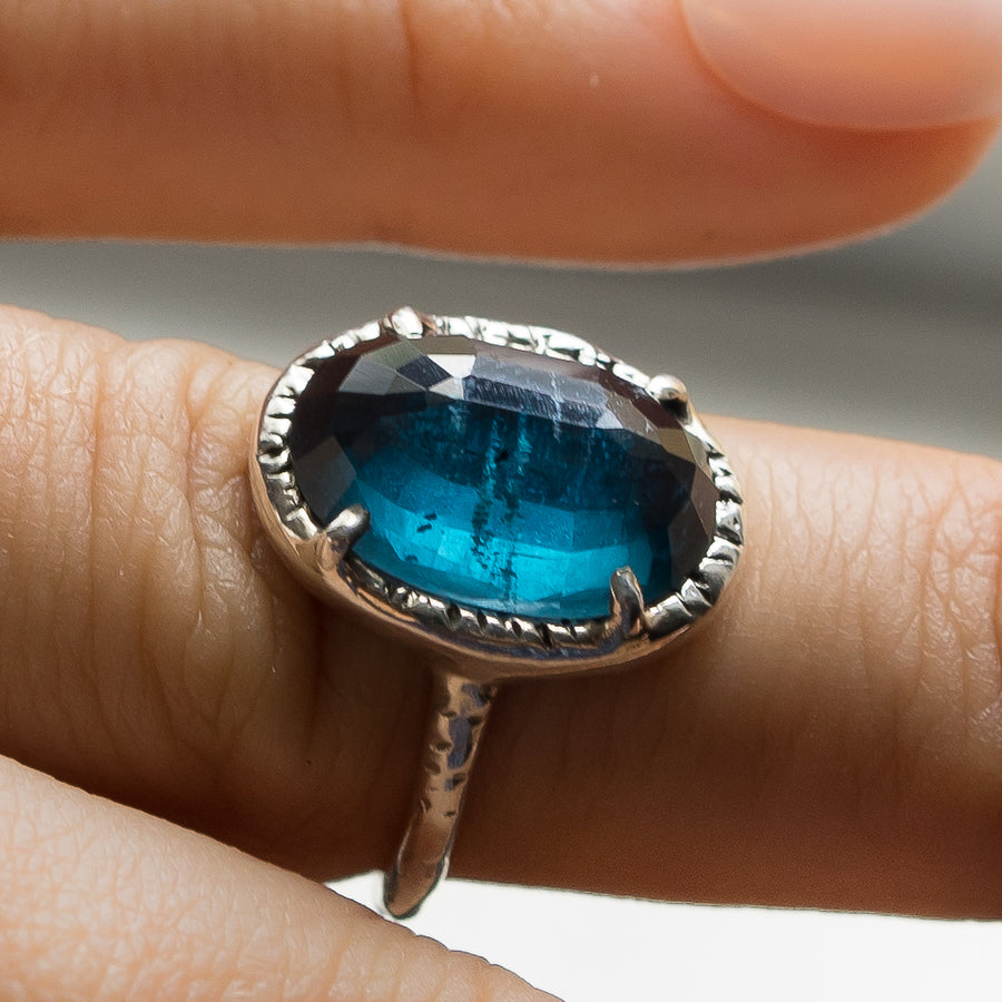 Teal Kyanite Ring- Sz 5