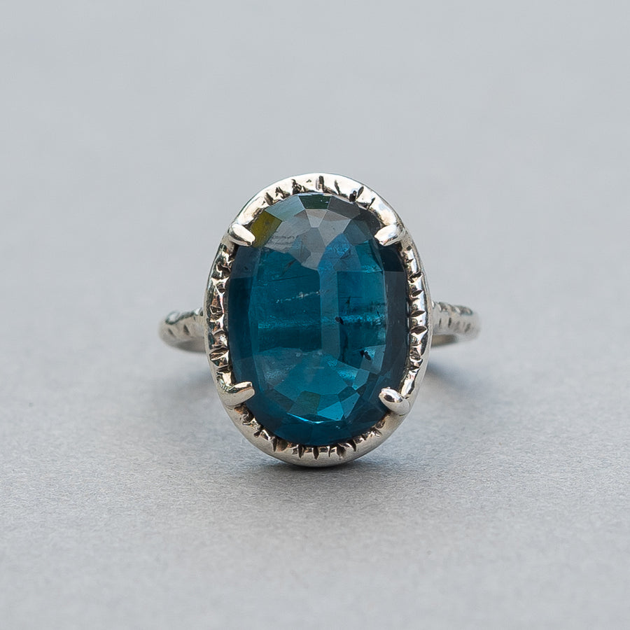 Teal Kyanite Ring- Sz 5