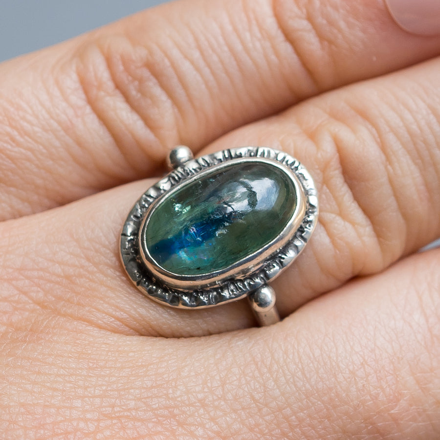 Bicolor Green Kyanite Ring- Sz 8