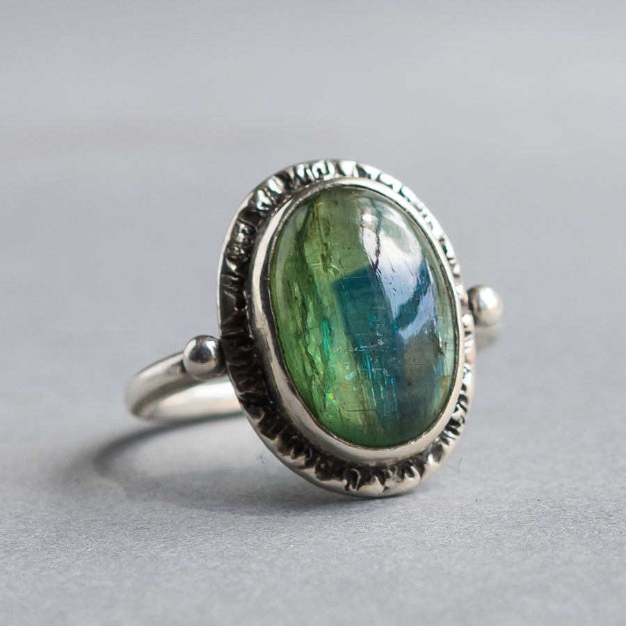 Bicolor Green Kyanite Ring- Sz 9