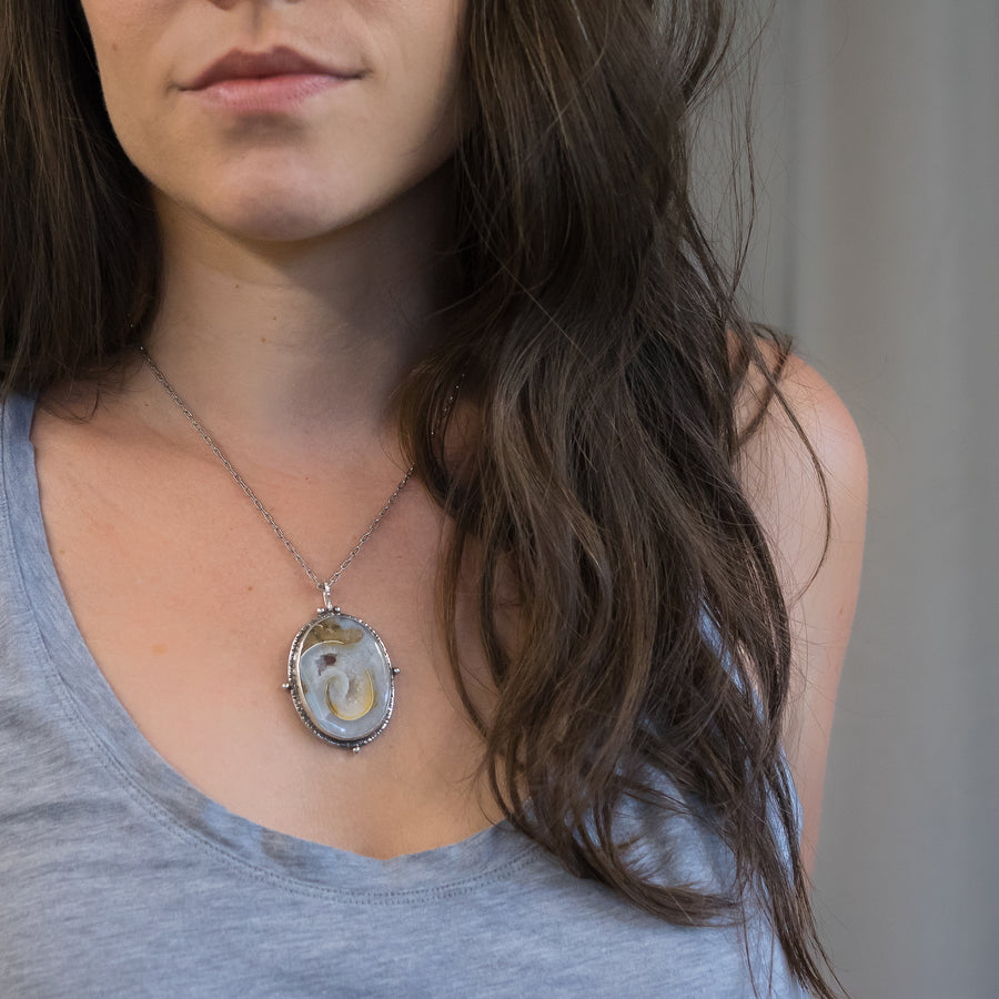 PRE-ORDER FOR Susan - Crystalized Shell Fossil Pendant