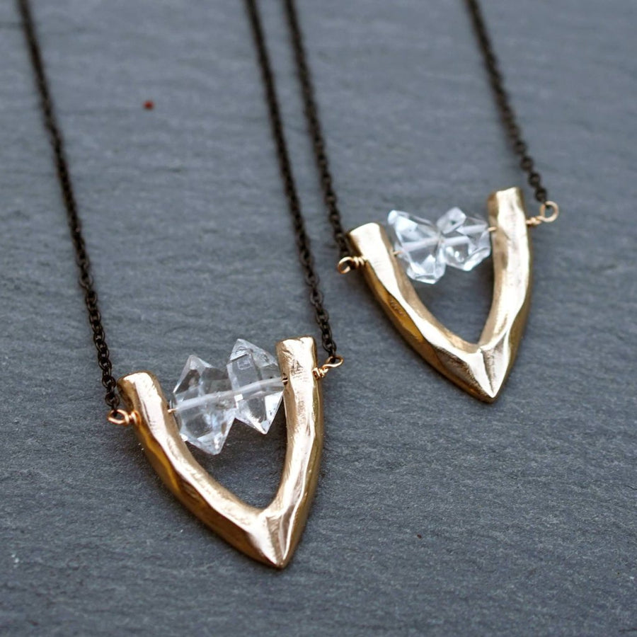 CARA Herkimer Diamond Bronze Necklace