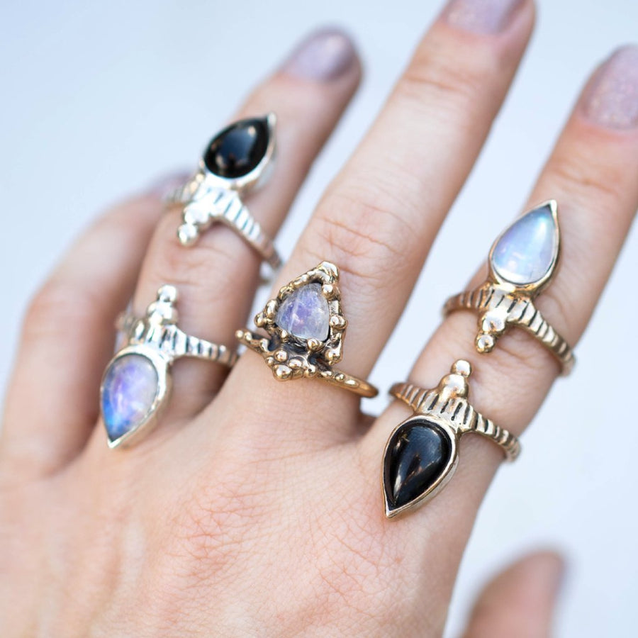 ORION, Moonstone Ring, Medieval Ring, Moonstone Jewelry, Teardrop Ring, Game Of Thrones Ring, Moonstone Boho Ring, Custom Moonstone Ring