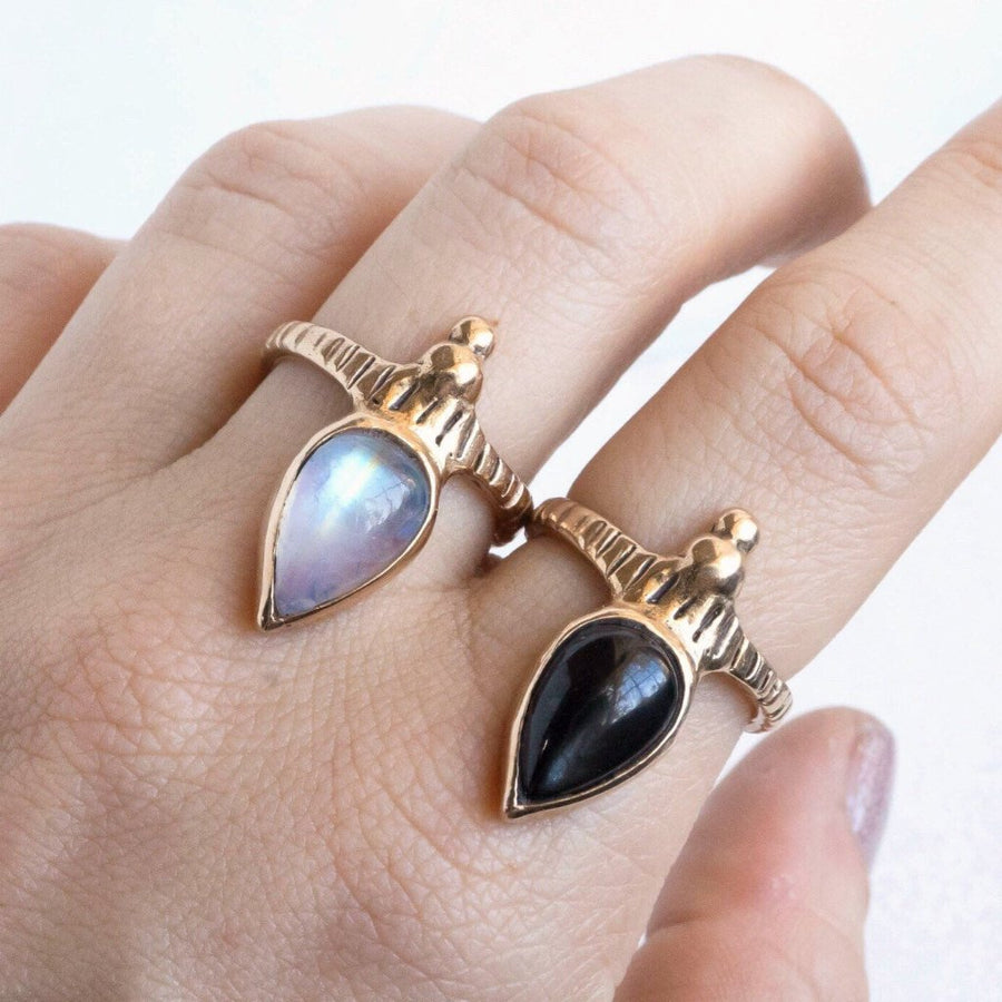 ORION, Moonstone Ring, Medieval Ring, Moonstone Jewelry, Teardrop Ring, Game Of Thrones Ring, Moonstone Boho Ring, Custom Moonstone Ring