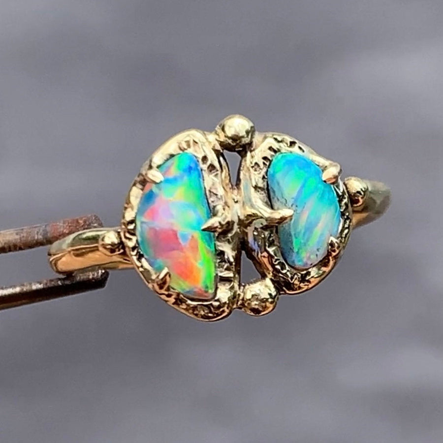 14k Gold Pipe Opal Ring