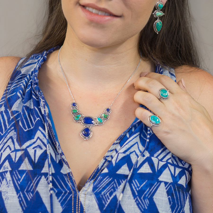 Lapis & Turquoise Collar Necklace