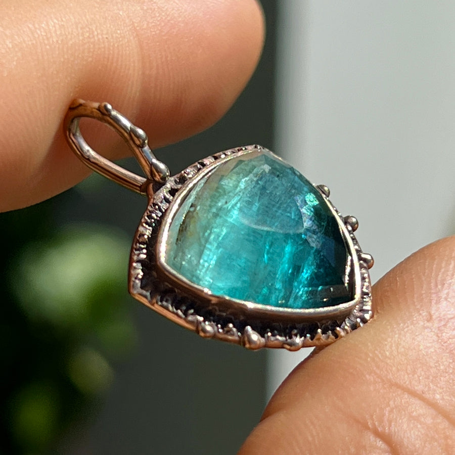 PRE-ORDER FOR JENNIFER- Blue Bicolor Tourmaline Pendant