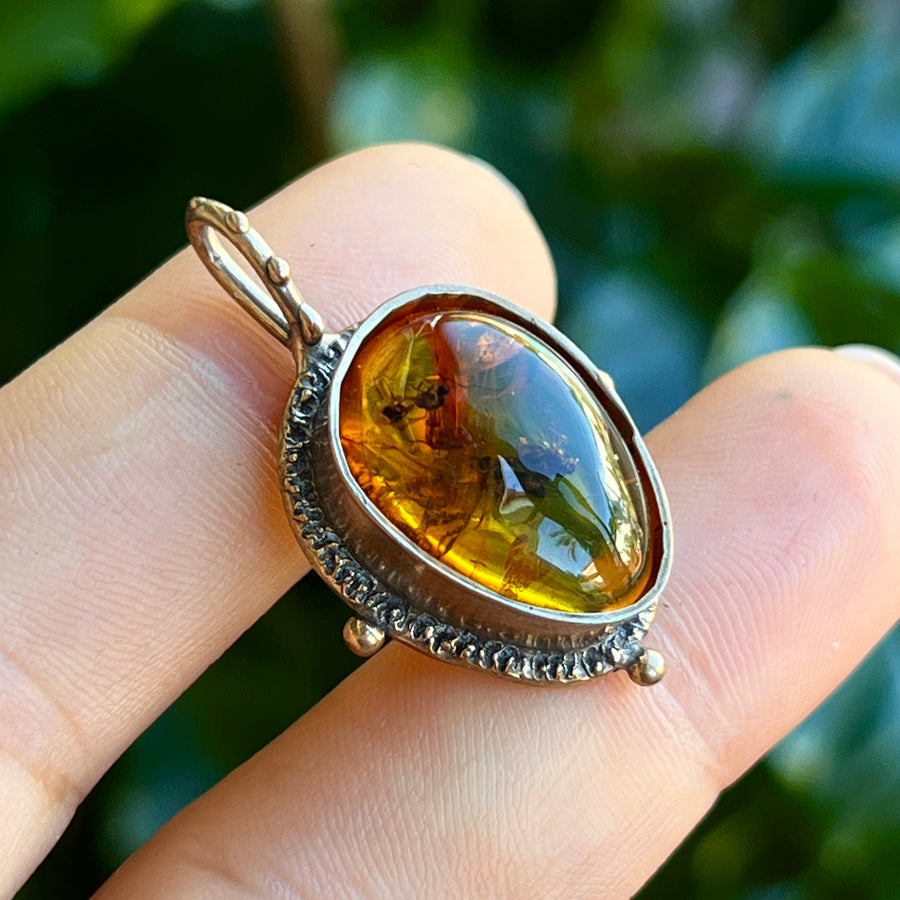PRE-ORDER FORJENNIFER- Dominican Amber Bronze Pendant
