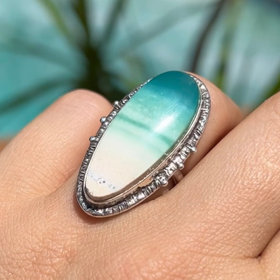 PRE-ORDER FOR AUD- Opalized Wood Ring- Sz 6.5